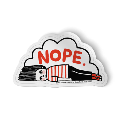 Nope Girl Sticker by Gemma Correll