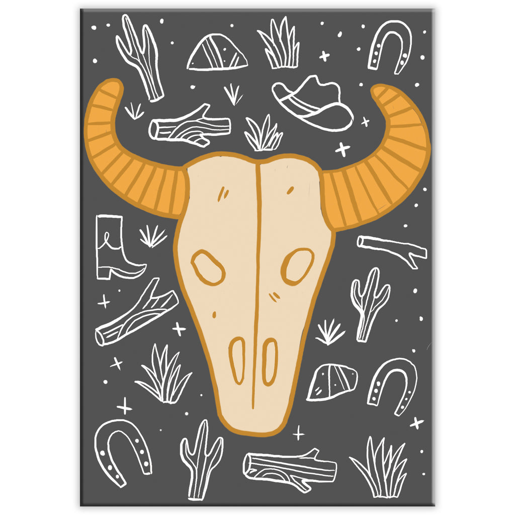 Cow Skull Ranch Rectangle Magnet