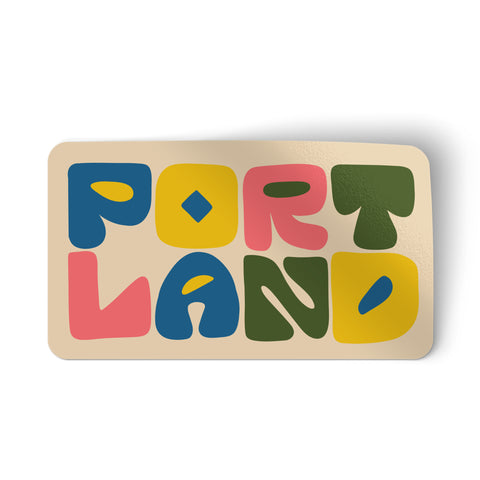 Portland Color Block Letters Sticker