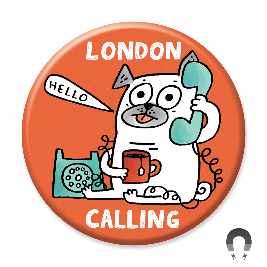 London Calling Phone Pug Magnet