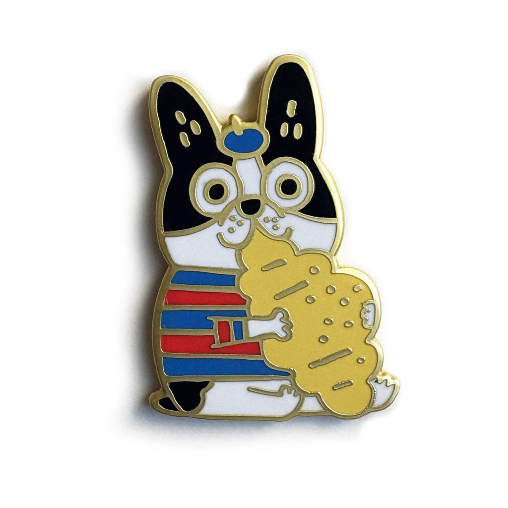 Croissant Beret Dog Enamel Pin