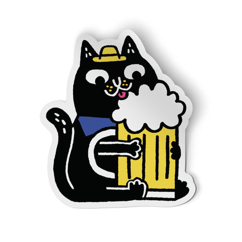 Beer Mug Cat Sticker