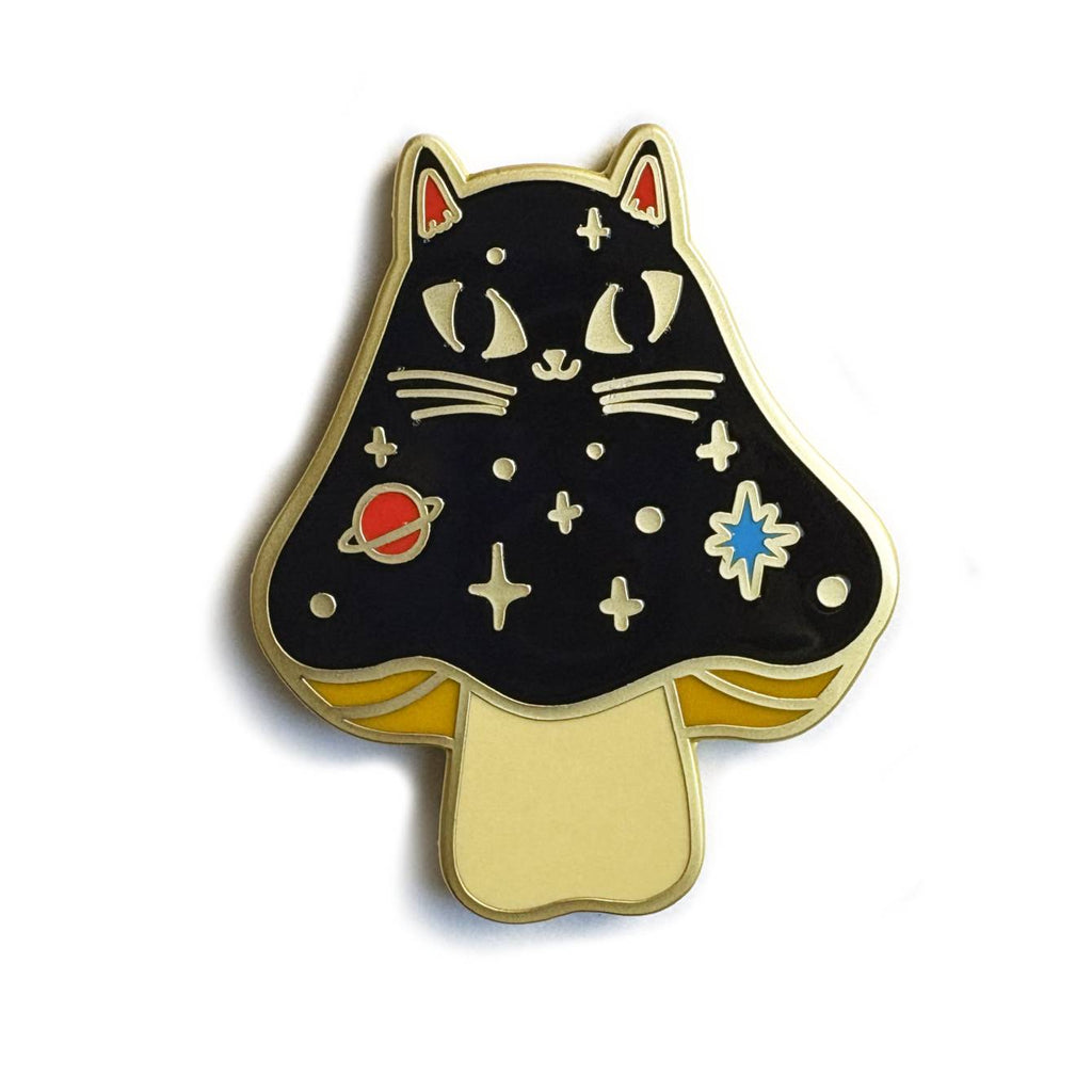 Cosmic Mushroom Cat Enamel Pin