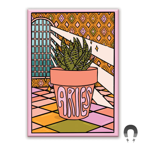 Aries Plant Rectangle Magnet