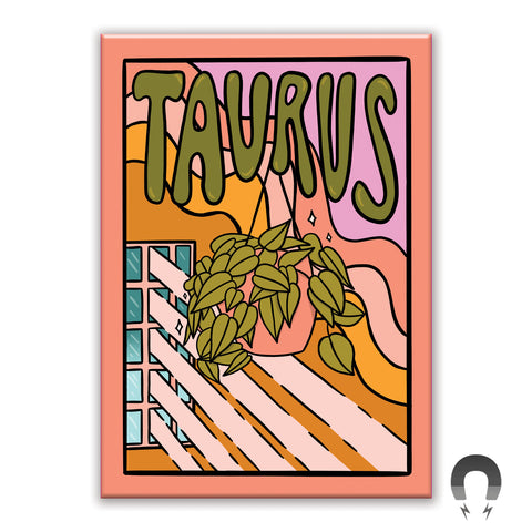 Taurus Plant Rectangle Magnet