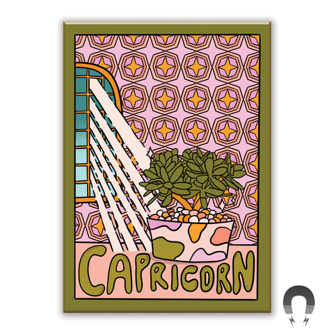 Capricorn Plant Rectangle Magnet