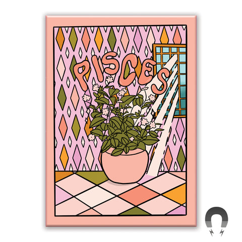 Pisces Plant Rectangle Magnet