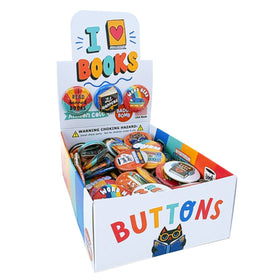 I Heart Books 1.25" Button Box